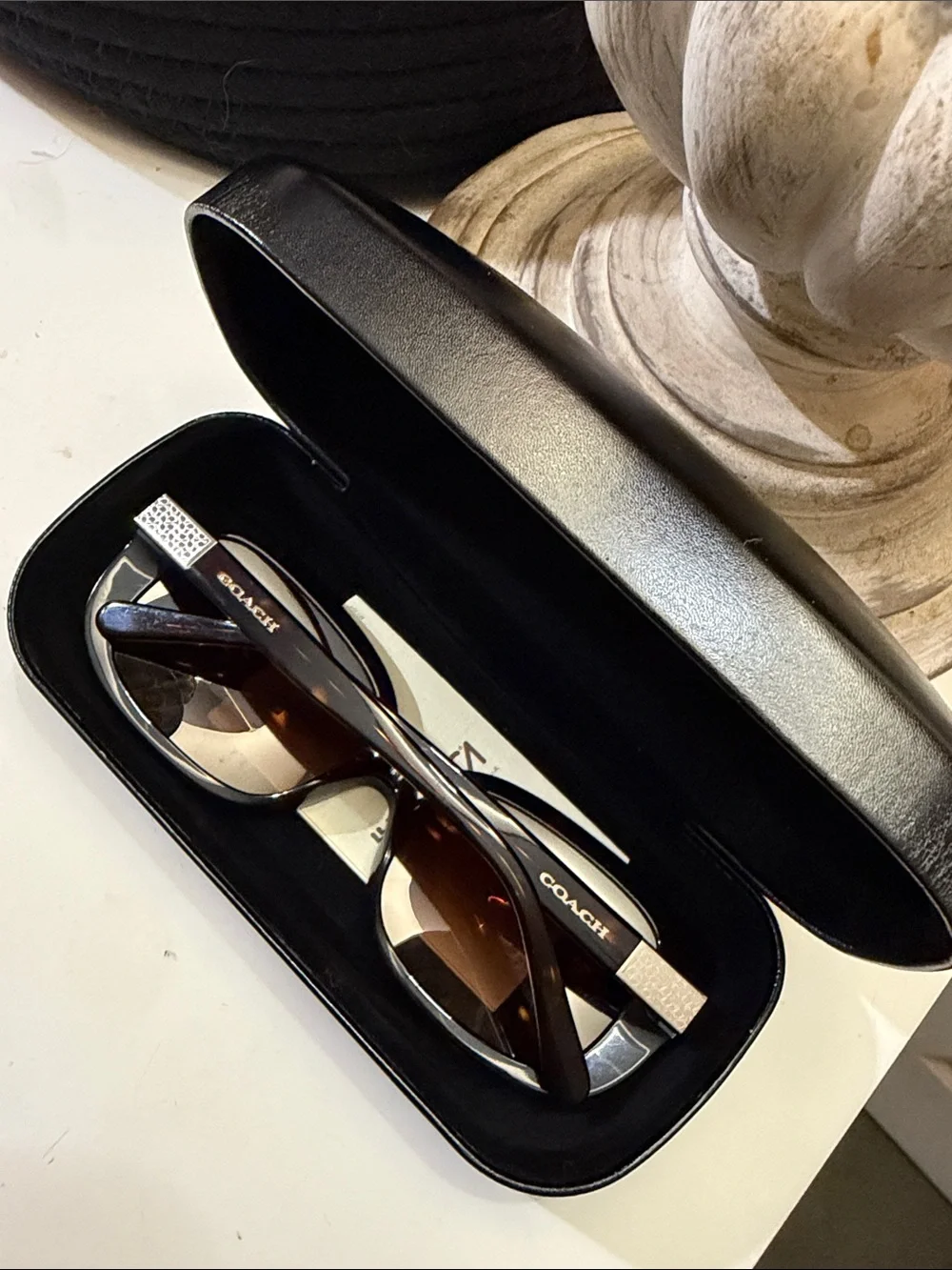 Coach Black Logo Eyewear Case